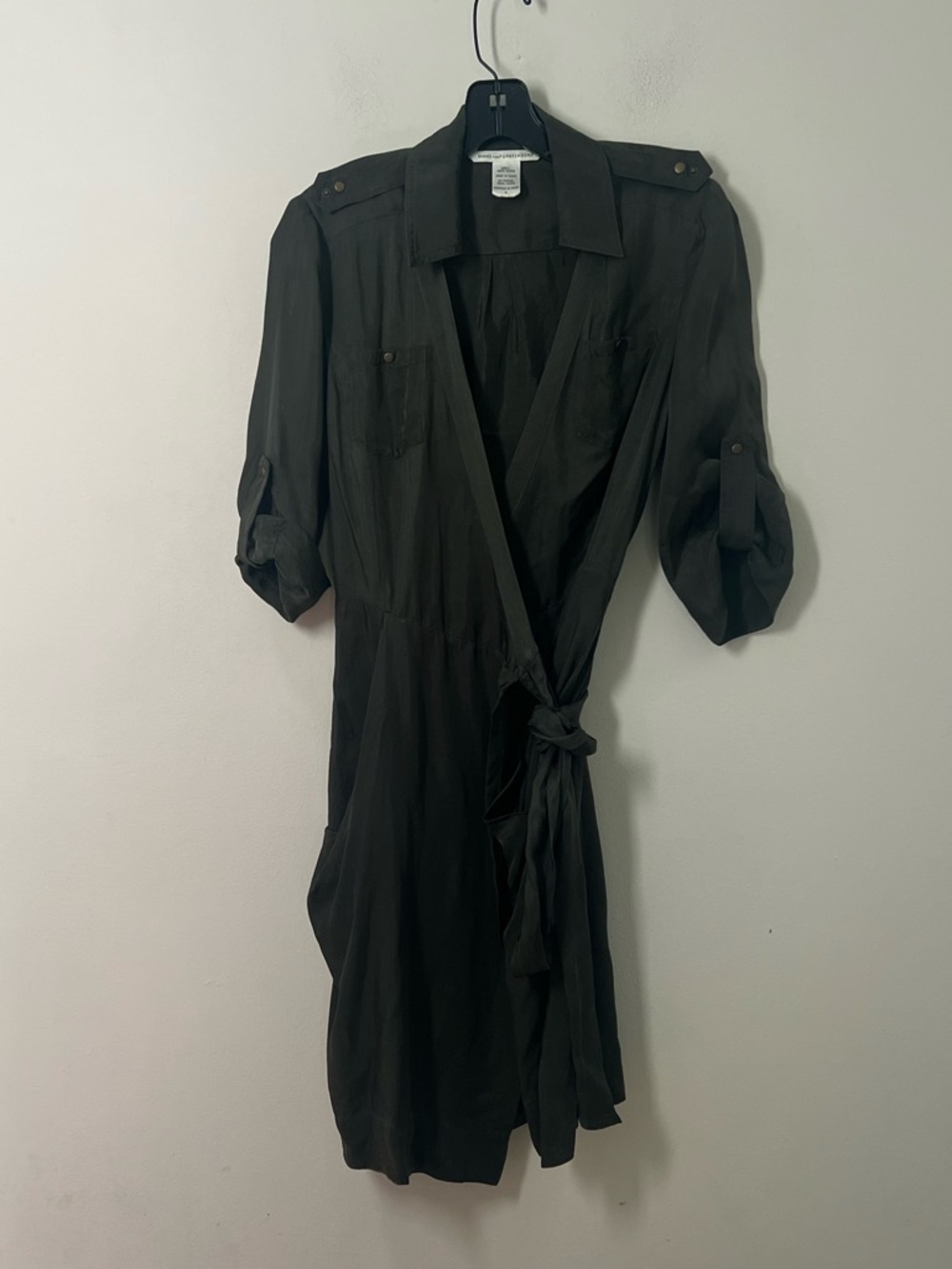 Diane Von Furstenberg olive green Garment Label and Interior